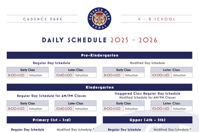 Cadence Park Bell Schedule